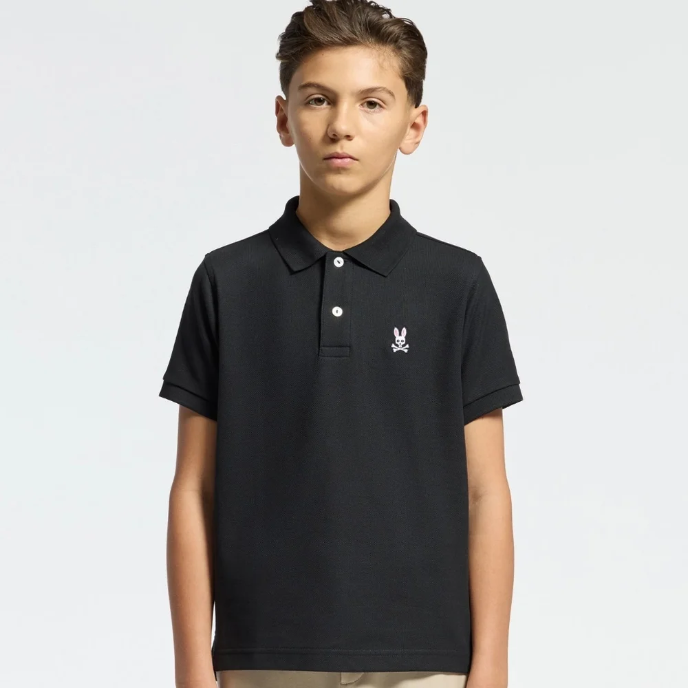 Psycho Bunny‎ Black kids classic pique polo shirt Medium (10/12)